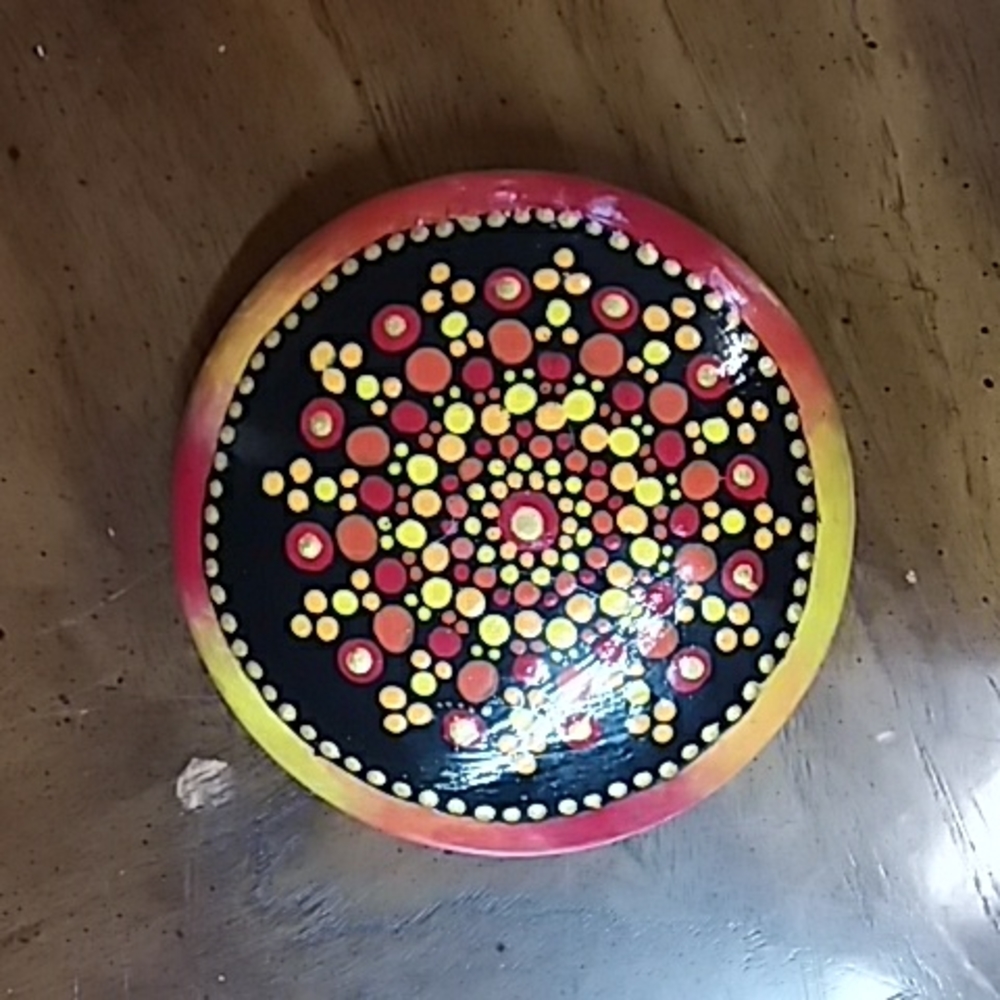 Painted concrete rock